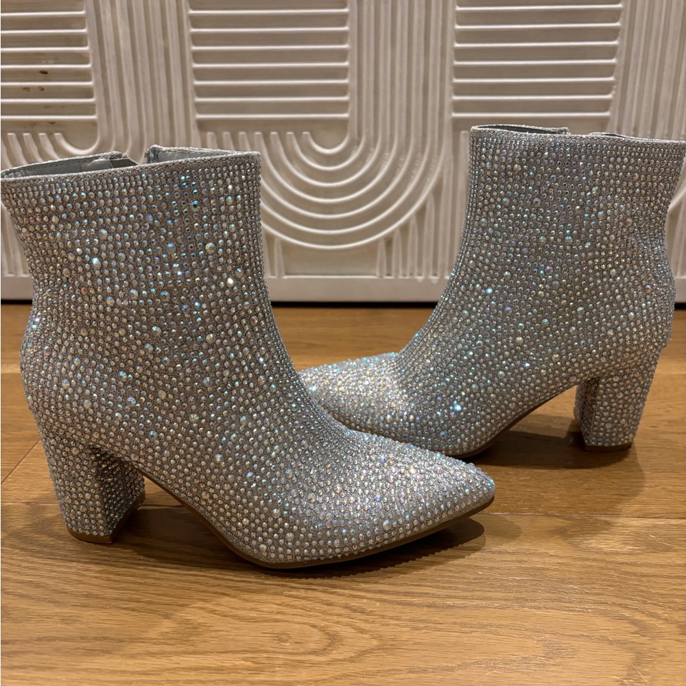 Rinestone Sequin Ankle Boots